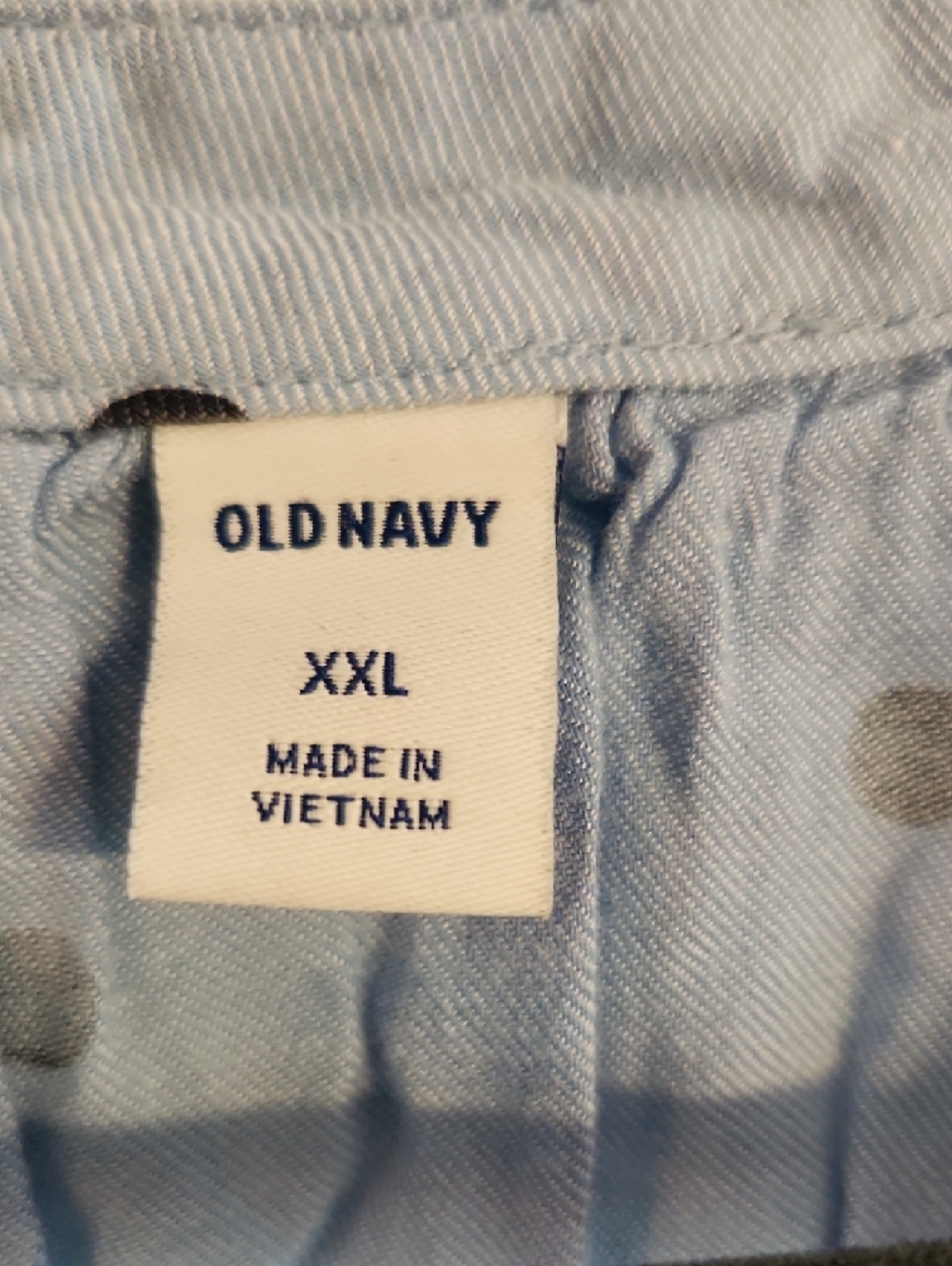 Old Navy Light Blue Long-Sleeve V-Neck Polka Dot Blouse - Picture 2 of 3